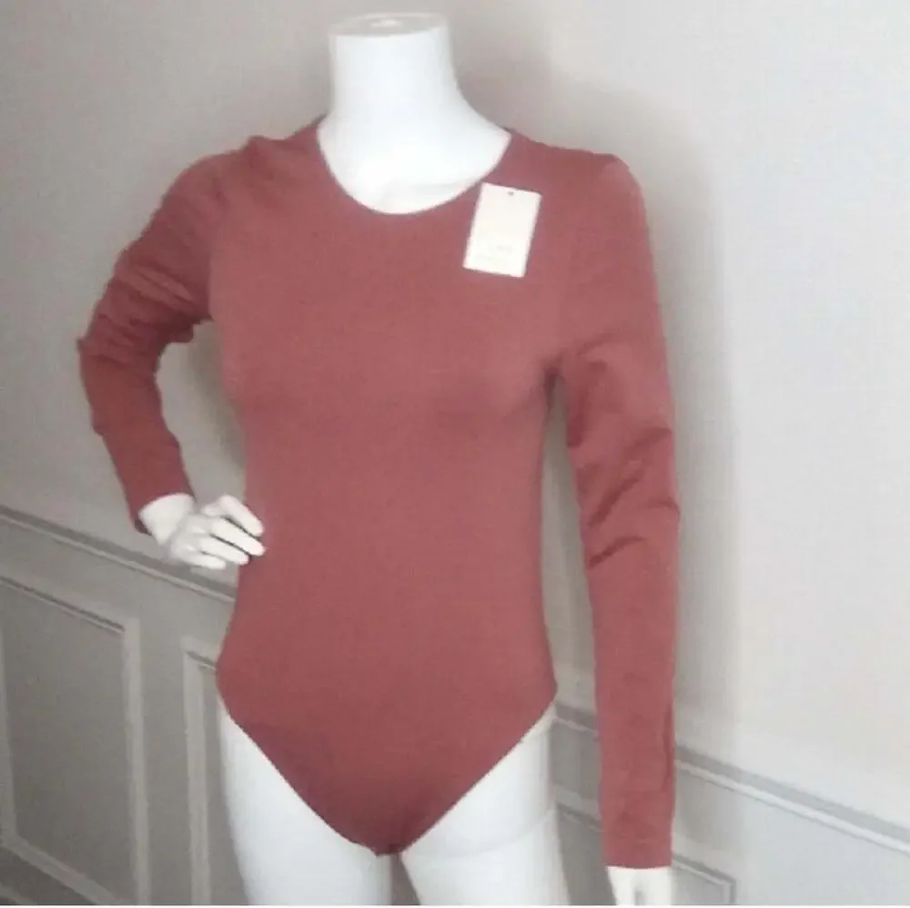 NWT Womens A New Day Rust Colored Long Sleeve Body Suit Bodysuit Size M